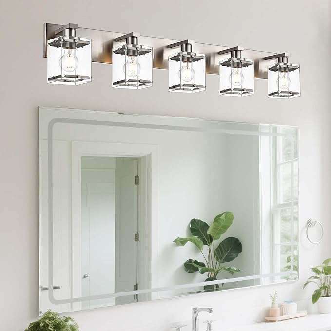 WINSHEN 5-Lights Brushed Nickel Bathroom Wall Light by WINSHENLighting