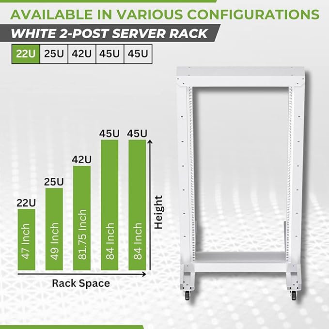 NavePoint 22U 2 Post Rack Open Frame Server Rack - Image 4