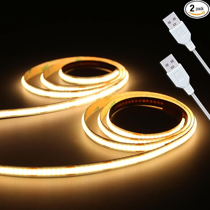 UVTaoYuan Led Strip Lights 5V USB 320 LEDs 2Pack Short COB LED Strip Light by UVTaoYuan
