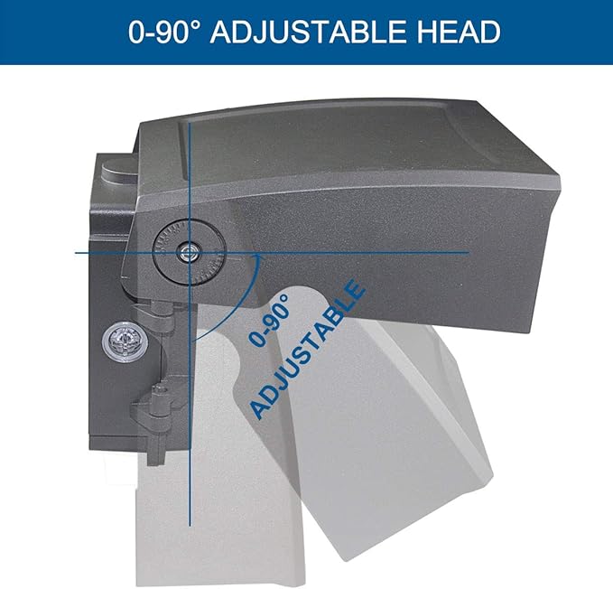DAKASON 30W LED Wall Pack, Dusk-to-Dawn Photocell, Adjustable Head, Full - Image 3