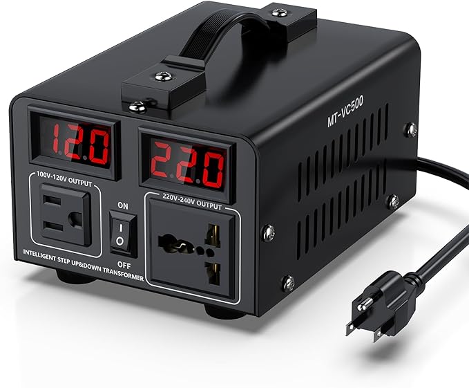 500W Voltage Converter Transformer Step Up/Down Converter 110/120 Volt by JlouneoTravelMakeupBag