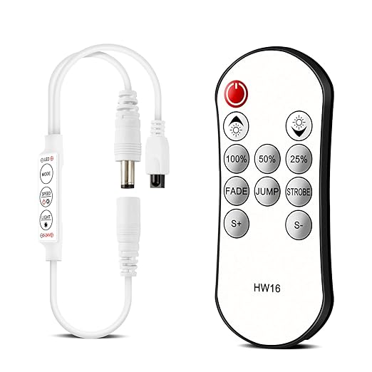 Mini IR Remote Controller for Single Color LED Strip Lights, 11-Key Wireless by Taoellen