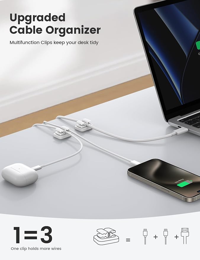 6Pack Cord Organzier Spring Clip Holder - Image 2