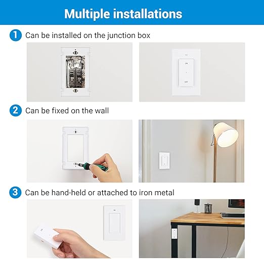 DEWENWILS Remote Control Outlet Wireless Wall Mounted Light Switch, Electrical - Image 4