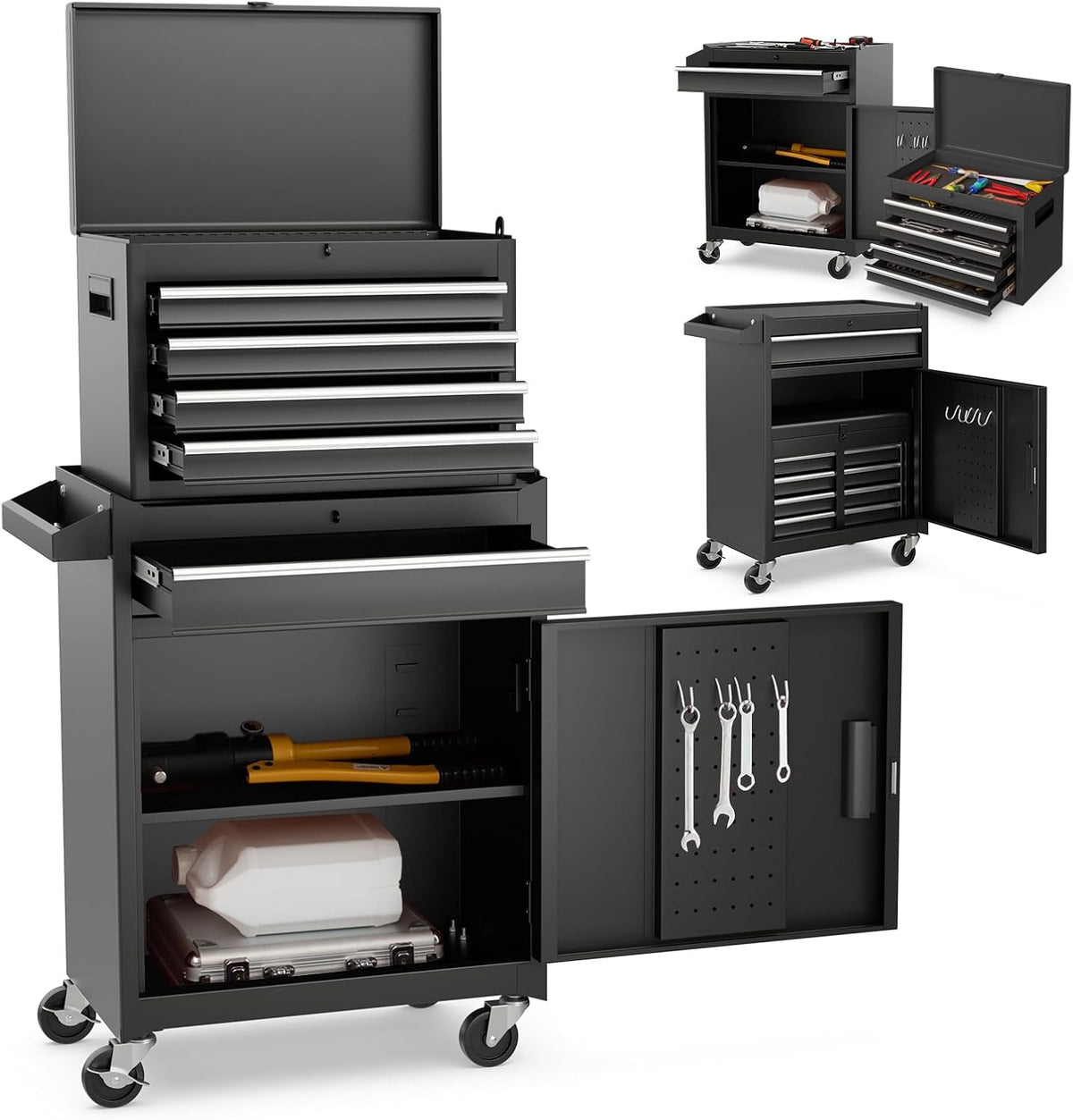 rolling tool chest, 5-drawer tool storage cabinet with, main product view