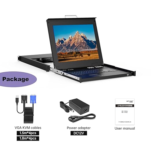 MT-VIKI Rack KVM Monitor Switch 8 Port w/17'' LCD Monitor, Fit 1U 19'' Rack - Image 6