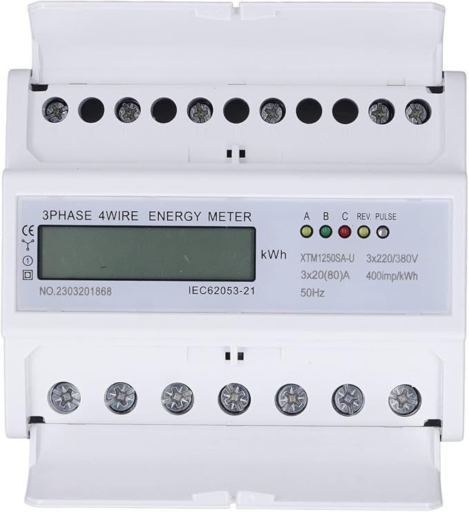 Tyenaza Electric Meter, 3 Phase 4 Wire 7P LCD Digital Display DIN Rail Mount - Image 8