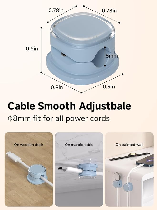 Magnetic Cable Clips, Adjustable Cord Holder Management, Adhesive Wire Keeper - Image 3