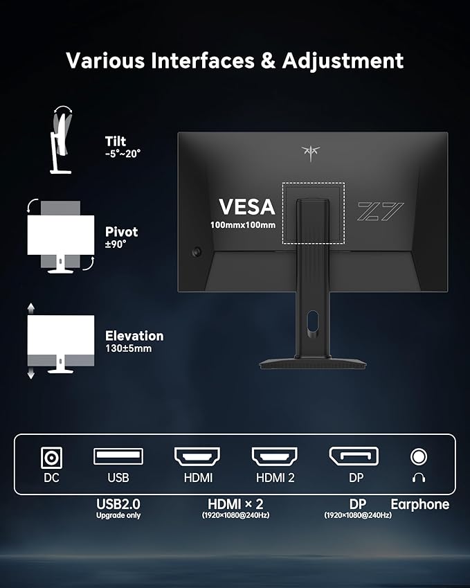 KTC 27 Inch 240Hz Gaming Monitor - Image 7
