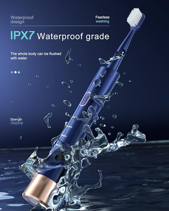 AJELU IPX7 Waterproof Sonicare Electric Toothbrush, 2-Hour Fast Charge - Image 5
