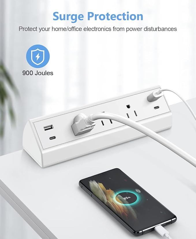 Desk Clamp Power Strip, 40W Fast Charging Station, Desktop Mount Surge Protector - Image 5