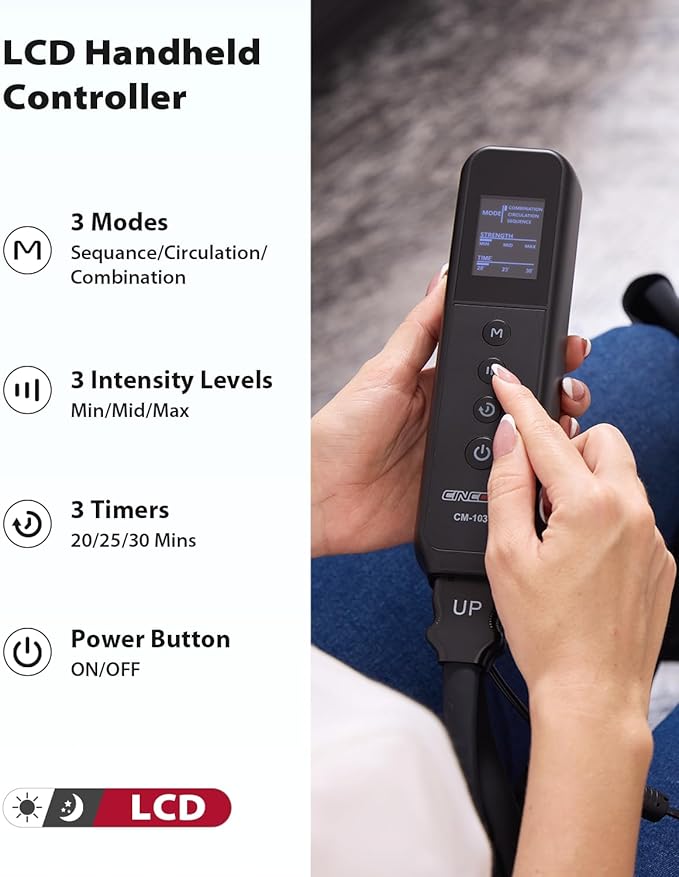 CINCOM Leg Massager for Circulation and Pain Relief, Air Compression Massager - Image 4