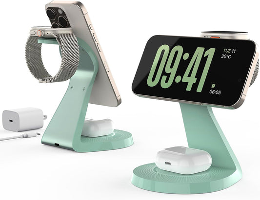 3 in 1 Charging Station for Apple Devices, Mag-Safe Charger Stand Fast Charging