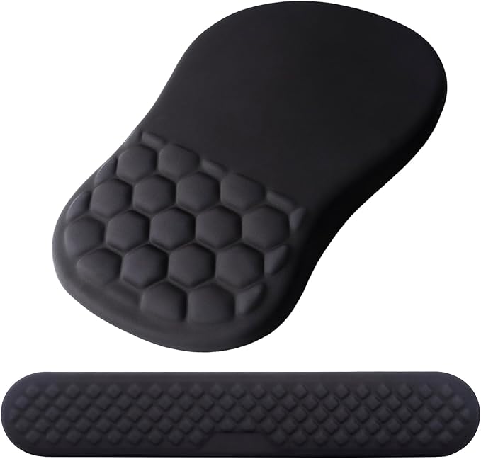 Mouse Pad Wrist Support, Laokiiy 2 in1 Keyboard Wrist Rest+ Ergonomic Mouse Pad by Laokiiy