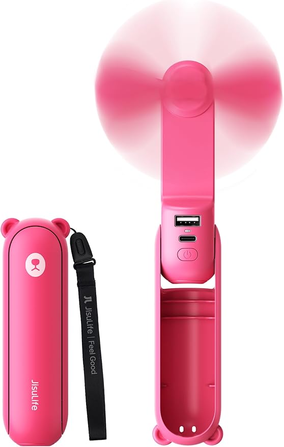 JISULIFE Handheld Mini Fan, 3 IN 1 USB Rechargeable Portable Fan by LivechillStaycool