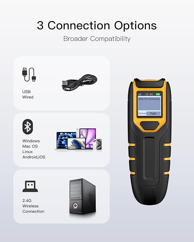 Inateck Barcode Scanner Wireless, Portable Bluetooth Barcode Scanner - Image 7