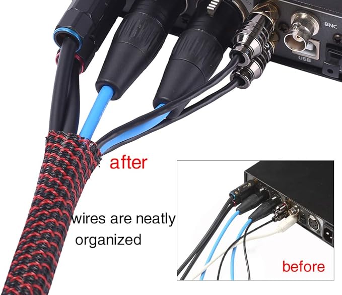 Alex Tech 25ft - 3/8 inch Cord Protector Wire Loom Tubing Cable Sleeve Split - Image 5
