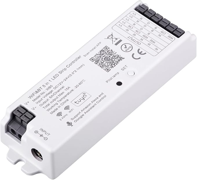 TUNICHX 5 in1 WB5 2.4GHz WiFi PWM LED Controller Compatible by TUNICHX