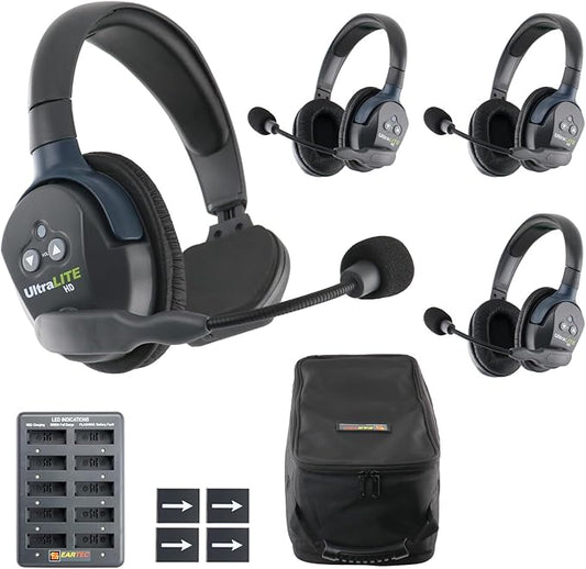 EARTEC UL413 Ultralite-HD 4-Person Full Duplex Wireless Intercom Headset by Eartec
