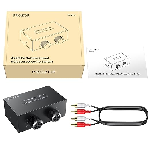 PROZOR 4-Way Stereo L/R Sound Channel Bi-Directional Audio Switcher, 2 in 4 Out - Image 8