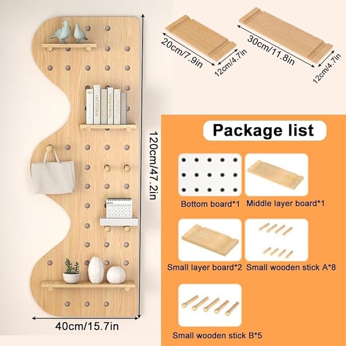 Natural Wooden Wall Organizer - Image 3
