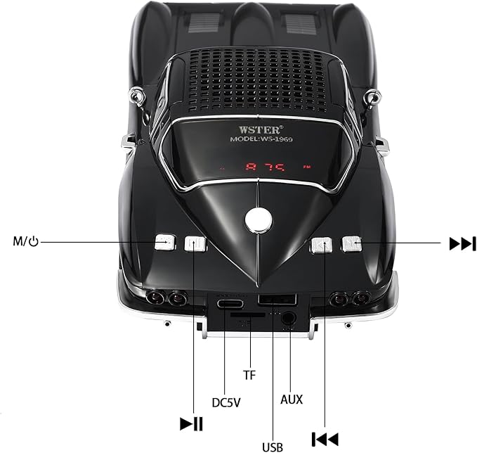 WSTER Retro American Style car Bluetooth Speaker, Portable Wireless Outdoor - Image 7