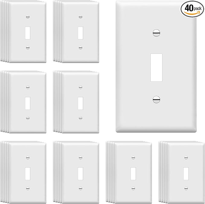 ENERLITES Toggle Light Switch Wall Plate, Gloss Finish, Standard Size 1-Gang by Enerlites