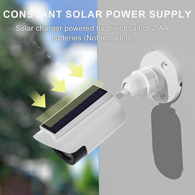 WALI Fake Dummy Camera, Solar Powered Fake Security Camera - Image 4