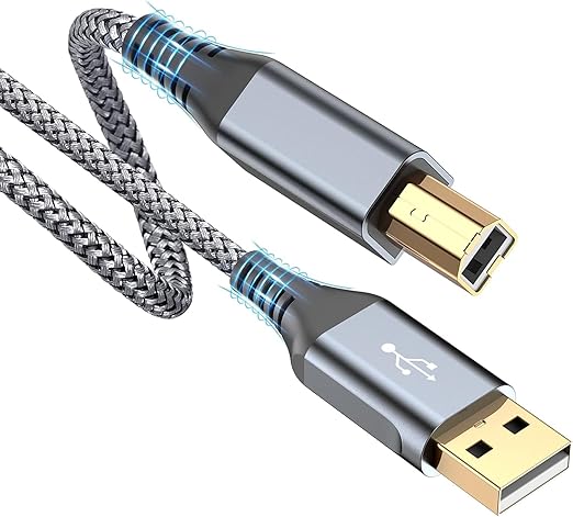 sweguard Printer Cable 15ft, USB-A to USB-B Cable, High Speed Nylon Braided by Sweguard