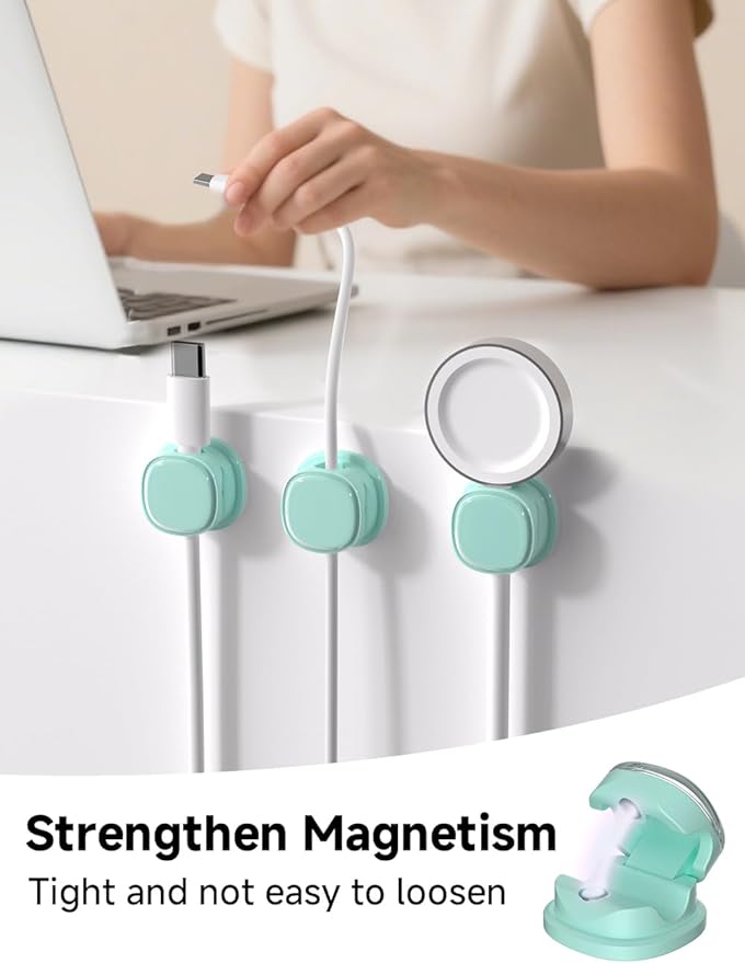 Magnetic Cable Clips, Adjustable Cord Holder Management, Adhesive Wire Keeper - Image 2