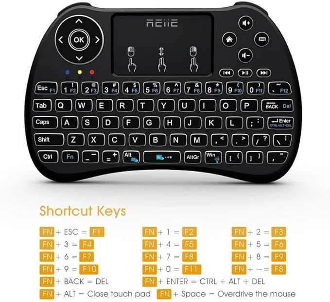REIIE H9+ Mini Keyboard, 2.4GHz Wireless Mini Handheld Smart TV Remote Keyboard - Image 7