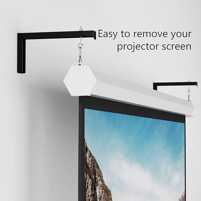 WALI Universal Projector Screen Ceiling Mount, Wall Hanging Mount L-Brackets - Image 3