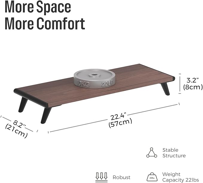 loukin Monitor Stand Riser for Desk, 22.4" x 8.3" Larger Computer Stand for - Image 2