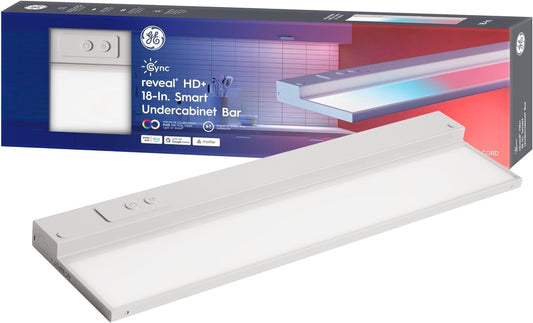 GE Cync Reveal HD+ Smart Undercabinet Light Fixture, Color Changing Undercab Light, Smart Wi-Fi Kitchen Light, Works with Alexa and Google Home, 18-in Bar, 93131251