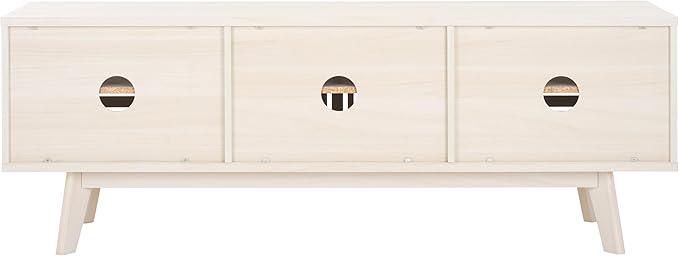 SAFAVIEH ESMA TV Stand for up to 65" Flatscreen – Bleached White, Sliding Doors - Image 4