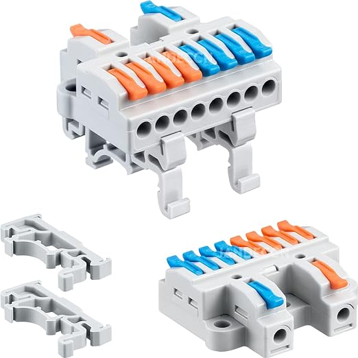JANDECCN 6pcs DIN Rail Terminal Blocks, DIY Splicing Wire Connectors by JANDECCN
