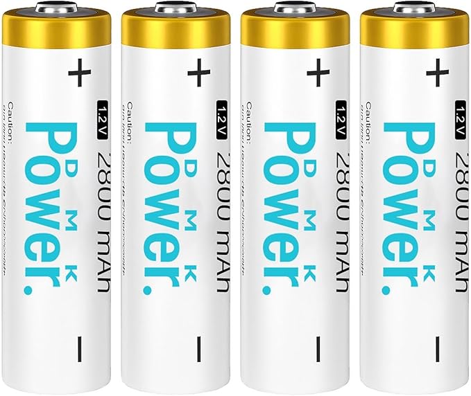 DMK POWER Rechargeable AA Batteries, 2800mAh High Capacity Batteries 1.2V NiMH by DMK+POWER