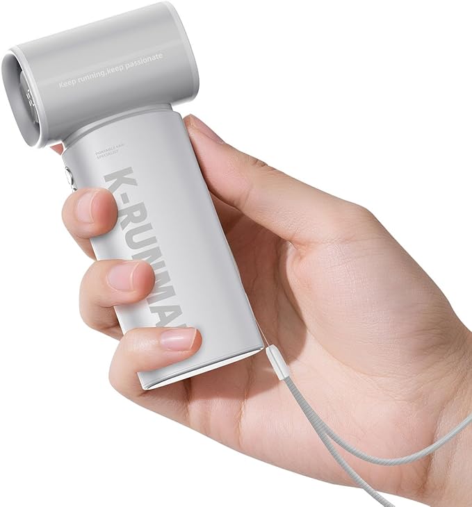 K-RUNMAN Portable Handheld Turbo Fan, 5 Gear Wind, Battery Operated, LED Display by Unknown