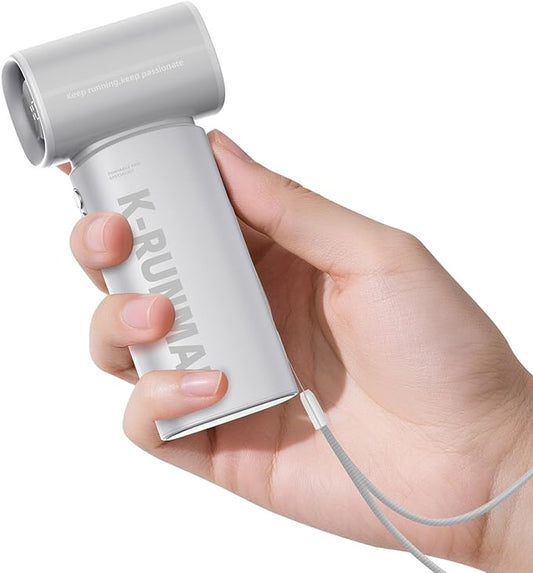 K-RUNMAN Portable Handheld Turbo Fan, 5 Gear Wind, Battery Operated, LED Display by Unknown