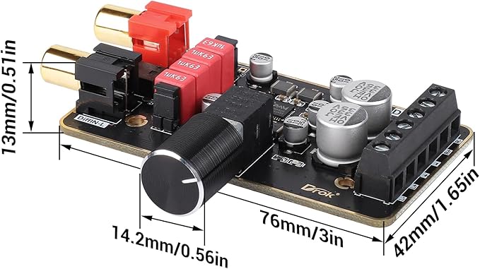 DROK 12V Amplifier Board, 15W+15W 2.0 Dual Channel Audio Amplifier Board - Image 4