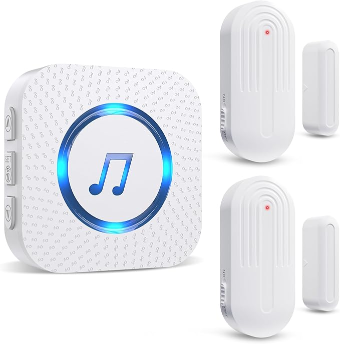 SanJie Wireless Door Chime Sensor, When Door Opens, Entry Alarm by SANJIEGuardSecurity