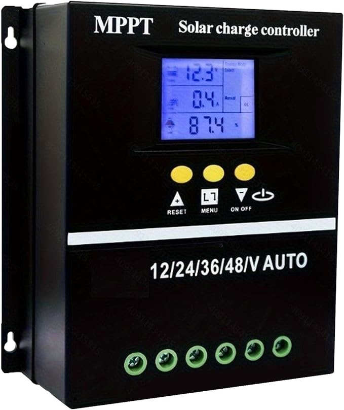 Saooer 100A MPPT Solar Charge Controller, 12/24/36/48V, LCD Display, Dual USB - Image 2