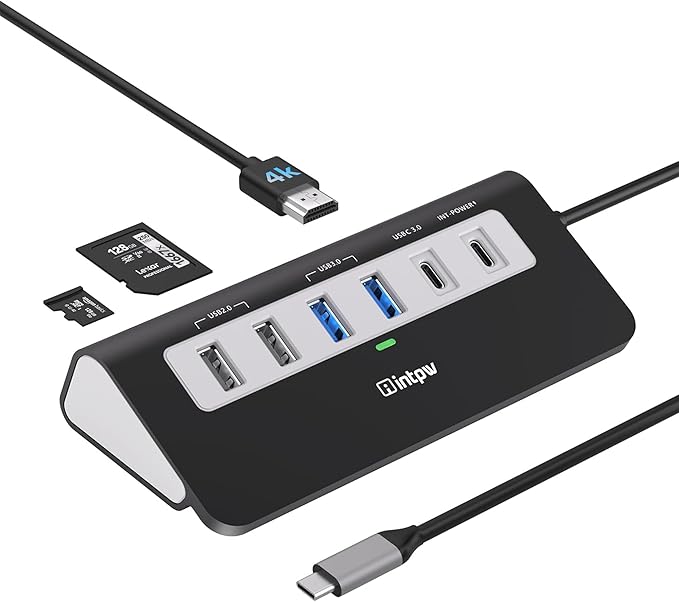 P9 USB C Hub, INTPW 9-in-1 USB Multiport Adapter by intpw