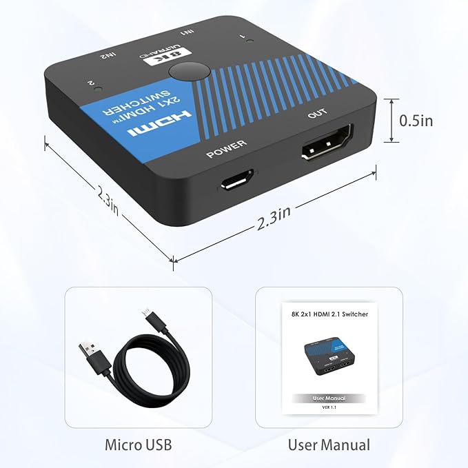 iArkPower 8K HDMI Switch 2 in 1 Out 4K@120Hz HDMI Switcher Support HDR10+ - Image 7