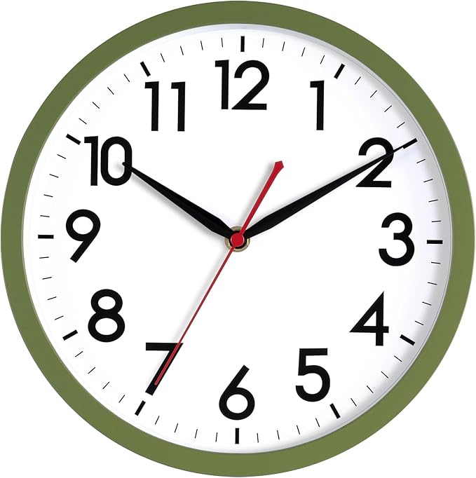 AKCISOT Wall Clock 10 Inch Silent Non-Ticking Modern Clocks Battery Operated by Akcisot