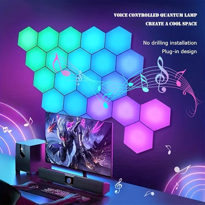 Vcwtty Hexagon Lights Wall Panels, Smart LED Wall Lights - Image 9
