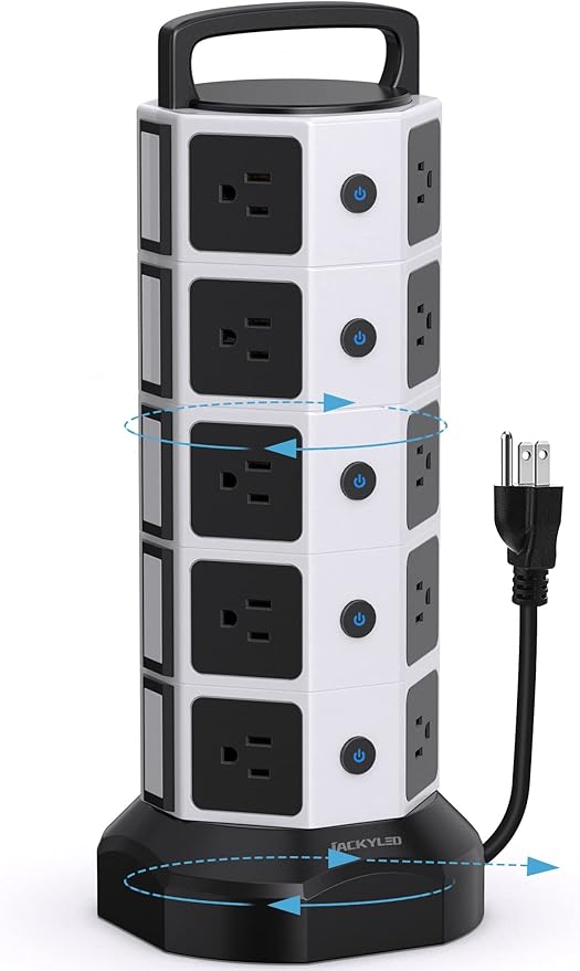 Power Strip Tower Surge Protector, 20 Outlets 6 USB Charging Station, Extension - Image 9