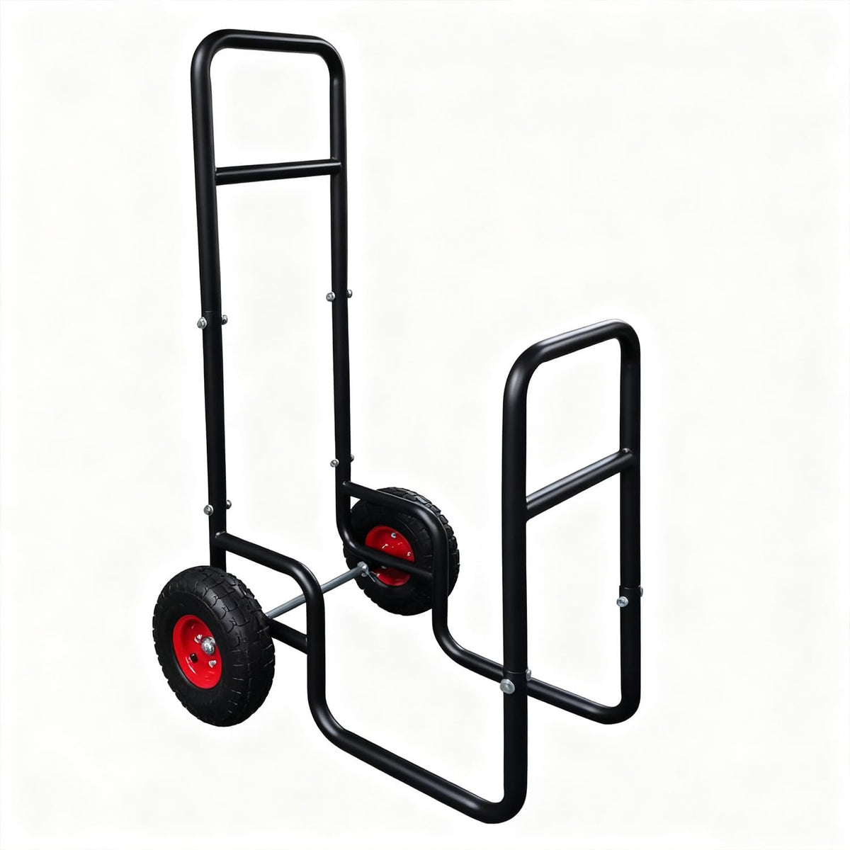 kapler firewood cart with wheels - heavy duty, front angle view