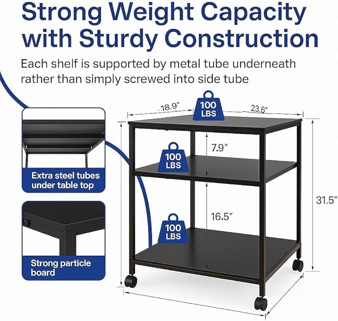 Heavy Duty 3-Tier Printer Stand - Image 2