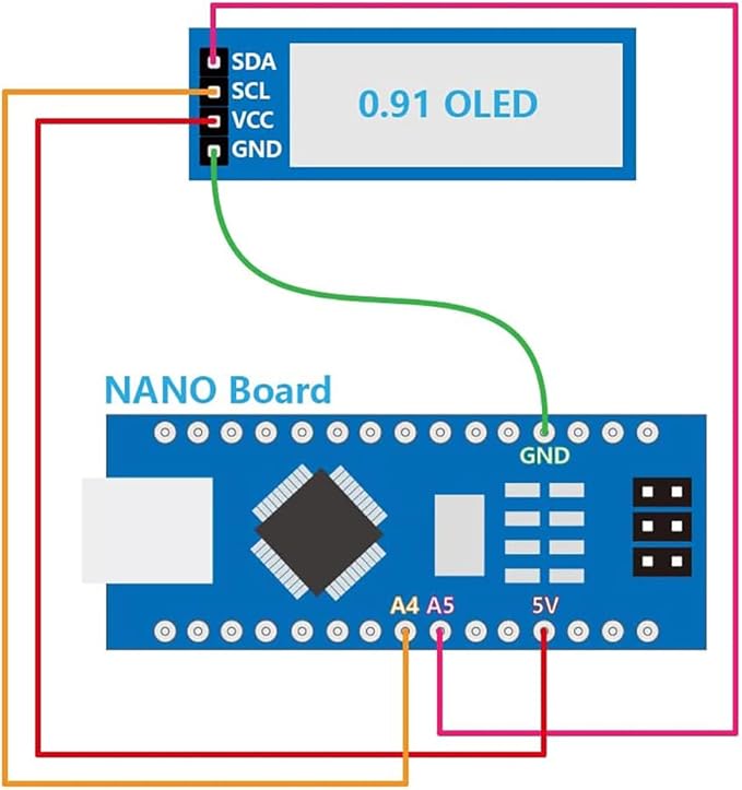 Hosyond 5 Pcs 0.91 Inch I2C IIC OLED Display Module OLED Screen DC 3.3V~5V - Image 5
